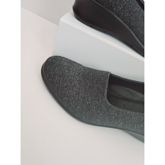 Ecco Felicia Slip On Loafers Black Heather Grey Gray Wedge Shoes Size 36 5 5.5 - Picture 3 of 11
